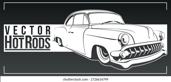 Abstract hot rod graphically, vector illustration.