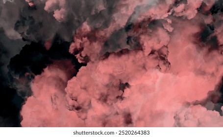 Abstract hot sunrise or burning fire colors background. Colorful sunrise or sunset colors in cloudy shapes. Red Smoke on a black background. Orange smoke waves cloud background.