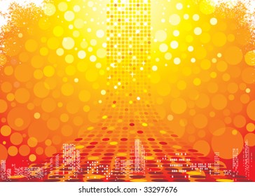 Abstract hot urban Background. Vector layered.