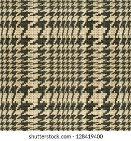 Abstract houndstooth check fabric texture. Seamless pattern. Vector.