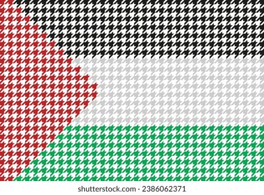 abstrakte Hundstooth-Flagge auf palestinem Hintergrund