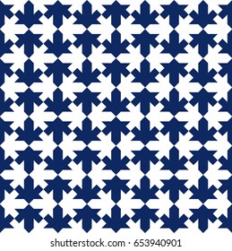 abstract houndstooth pattern background with navy blue.seamless pattern in islamic style