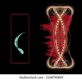 Abstract Hourglass and door. Contemporary art. Avant-garde art. Geometric abstract background. Cubism
