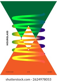 abstract hourglass geometric design. Bauhaus modern design, poster design concept template. Vector illustration