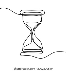 Abstract hourglass as line drawing on white background. Vector