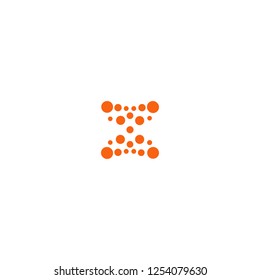 Abstract Hourglass vector icon. Time and Clock Company unusual logo template. Vector orange emblem on white background.