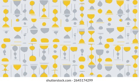 Abstract hourglasses display retro pattern inside minimalist design context background