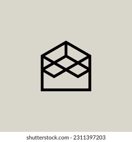 Logo für abstrakte Gebäude im Innenausbau