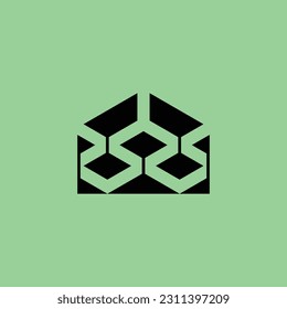abstract house building interior construction logo
