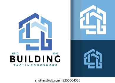 Resumen de la Casa Edificio Logotipo Logotipos Diseño Elemento Material Vector Plantilla de Ilustración
