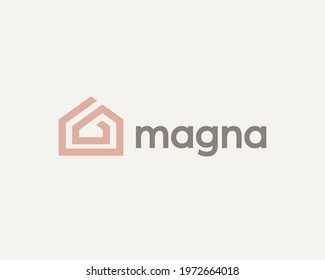 Abstract house, building vector icon logo design template. Creative continuous line home, real estate, property vector icon sign logotype.