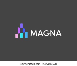 Abstract house, building vector icon logo design template. Creative colorful home, real estate, property vector icon sign logotype.
