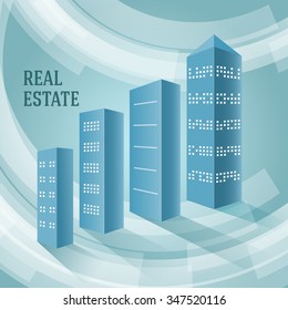Abstract house concepts infographics style on grey background with place your message. Vector illustration EPS 10 for business workflow layout, web design, banner template, brochure design elements