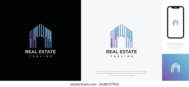 Abstract house design logo. House building property icon symbol	