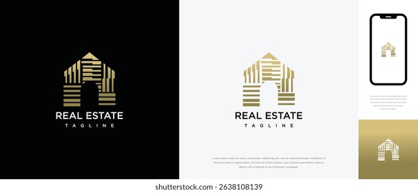 Abstract house design logo. House building property icon symbol	