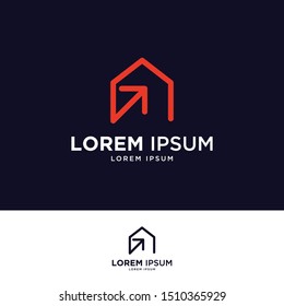 Abstract house hands logo design template. Premium real estate sign. Universal protection care home realty business vector icon. Negative space idea logotype