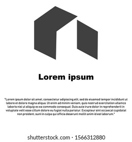 Abstract house hands logo design template. Premium real estate sign. Universal protection care home realty business vector icon. Negative space idea logotype