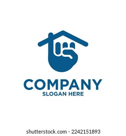 Abstract house hands logo design template