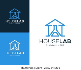 Abstract House Lab logo design vector illustration
