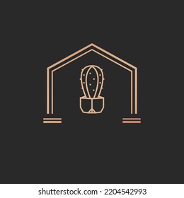 abstract house logo cactus icon