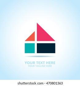 Abstract House logo, design concept, emblem, logotype element for template.
