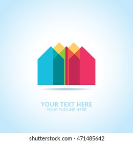Abstract House logo, design concept, emblem, icon, logotype element for template.