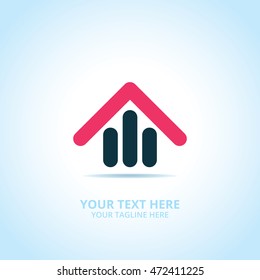 Abstract House logo, design concept, emblem, icon, logotype element for template.