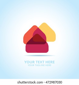 Abstract House logo, design concept, emblem, icon, flat logotype element for template.