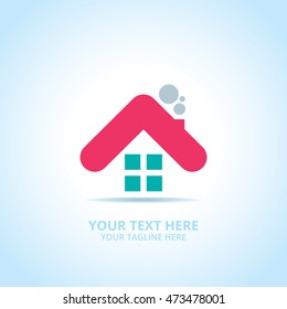 Abstract House logo, design concept, emblem, icon, flat logotype element for template.