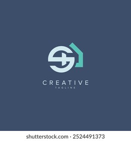 Abstract House logo design. Initial S letter concept.