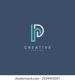 Projeto do logotipo da Casa Abstrata. Conceito inicial de letra P.