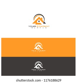 Abstract house logo design template