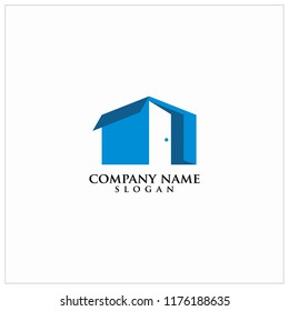 Abstract house logo design template
