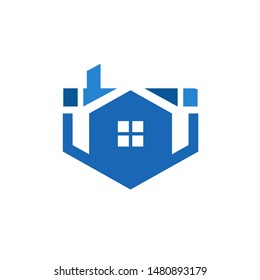 Abstract house logo design template. Colorful sign. Universal vector icon