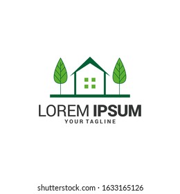 Abstract house logo design template. Colorful sign.