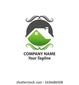 Abstract house logo design template. Premium real estate sign. Universal protection care home realty business vector icon. Negative space idea logotype