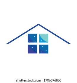 Abstract house logo design template. Colorful sign. Universal vector icon
