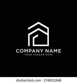 Abstract house logo design template. vector Illustration