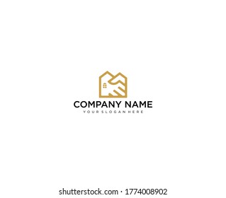 Abstract house logo design template