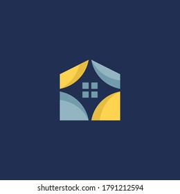 Abstract house logo design template. Colorful sign. Universal vector icon