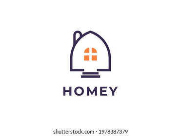 Abstract house logo design template. Premium real estate sign. 