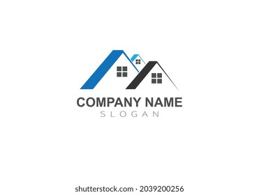 Abstract house logo design template. Colorful sign. Universal vector icon