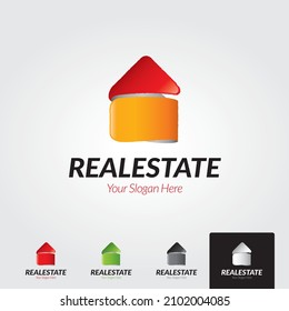 Abstract house logo design template.