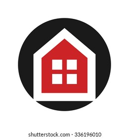 Abstract house logo design template. Colorful home sign. Universal vector icon