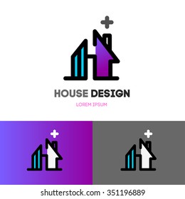 Abstract house logo design template. Modern design for web or print.
