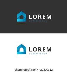 Abstract house logo design template. Universal vector icon