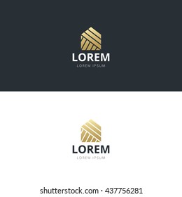 Abstract house logo design template. Vector Illustration