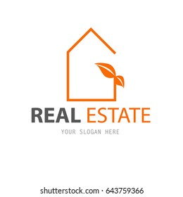 Plantilla de diseño del logotipo de la casa abstracta. Icono de vector de negocio. Inmobiliaria