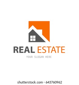 Abstract house logo design template. Business vector icon. Real Estate