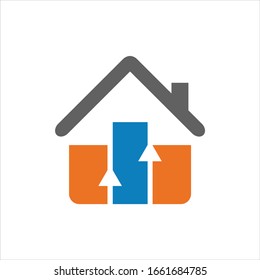 Plantilla vectorial de diseño del logotipo de la casa abstracta. 